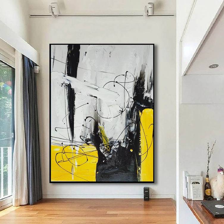 Black Modern Minimalist Abstract Canvas Wall Art KMV89 wall art
